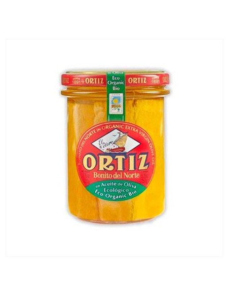 Bonito del Norte ecológico en aceite de oliva Ortiz. Tarro RO-260